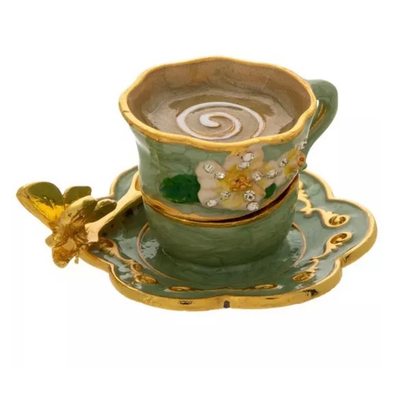 New Ornate Tea Cup Jewelry Box - Picture 4 of 8